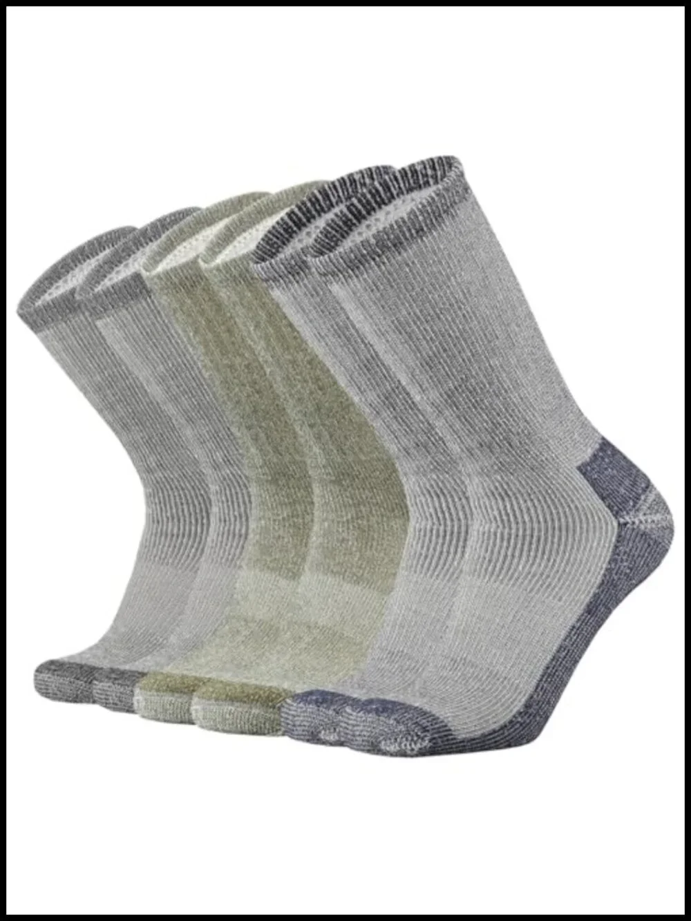 Merino Wool Hiking Socks Men Heavy Cushion Crew Thermal 3 Pack Arch Support